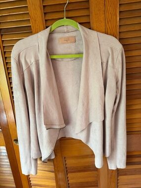 Blank NYC Tan Light Pink Suede-Look Zip Jacket size M